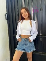 6 SHORT PLAYERO DAMA CON BRILLO