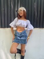 6 POLLERA CARGO JEANS LINEA LIS