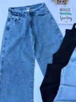 6 WIDE LEG LISO JEANS DAMA - Imagen 2